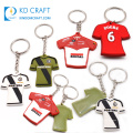 New design custom soft pvc rubber football team club brand logo sport t shirt shaped jersey keychain